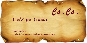 Csépe Csaba névjegykártya