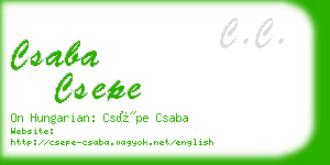 csaba csepe business card